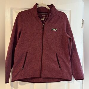 L.L. Bean Women's Full-Zip Fleece Jacket in Wine Heather